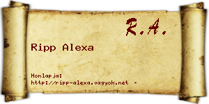 Ripp Alexa névjegykártya